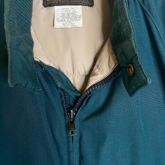 Vintage Eddie Bauer Goose Down Jacket Men's Size Medium Green Tan Made In USA - Picture 5 of 12